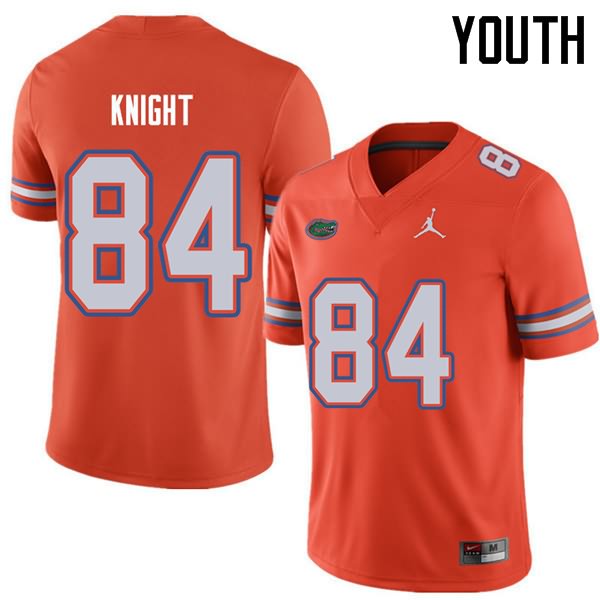 NCAA Florida Gators Camrin Knight Youth #84 Jordan Brand Orange Stitched Authentic College Football Jersey AQD6164XA